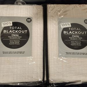 Two blackout rod pocket panel